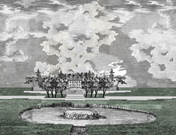 Progetto di giardino nel parco